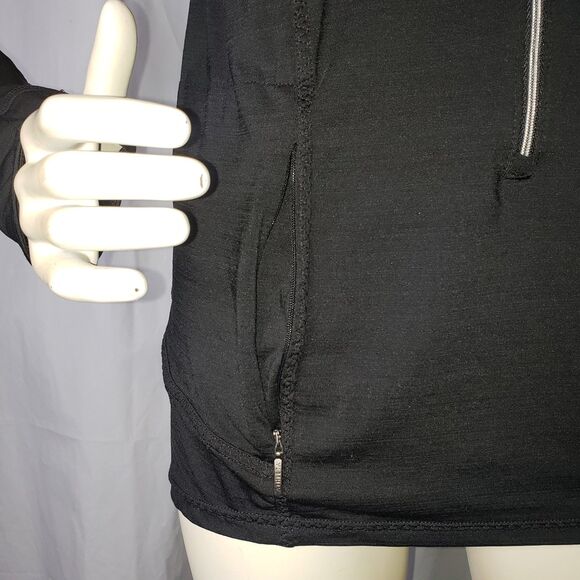 Athleta Black Long Sleeve Zip Front Pullover Athletic Top Womens Size Large - Picture 4 of 9